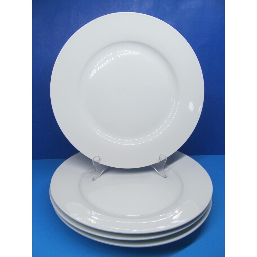 Royal Worcester Neo Classic Set Of 4 White 11" Dinner Plates GUC Read Desc
